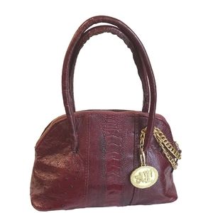 Handmade Genuine Ostrich Leather Handbag Bordeaux